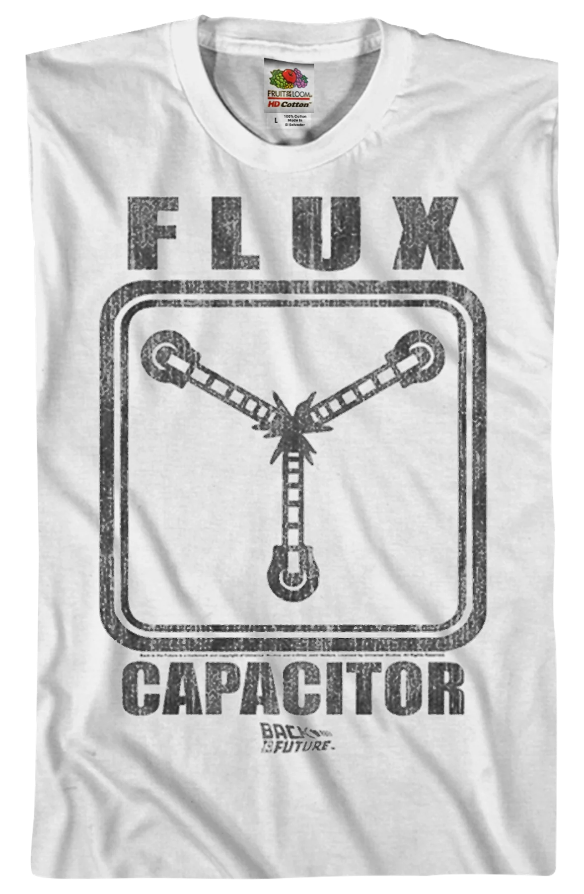 Black and White Flux Capacitor Back To The Future T-Shirt - Image 2