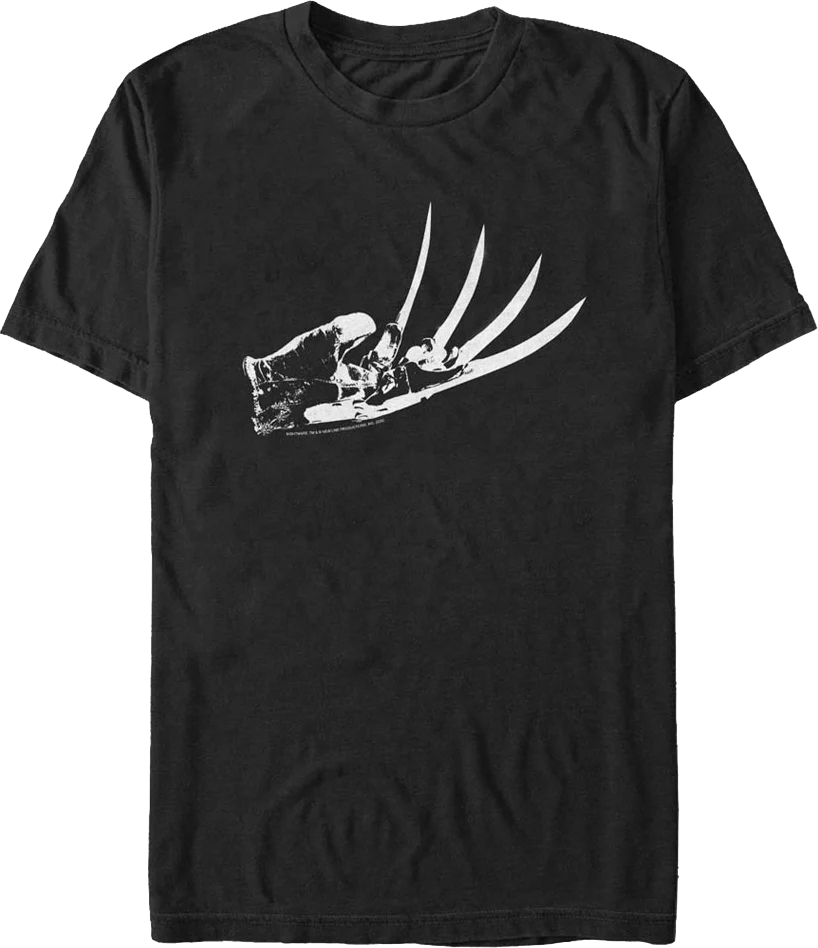 Black And White Glove Nightmare On Elm Street T-Shirt