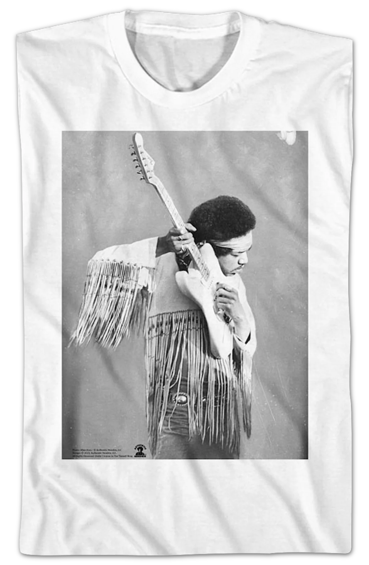 Black And White Guitar Photo Jimi Hendrix T-Shirt - Image 2