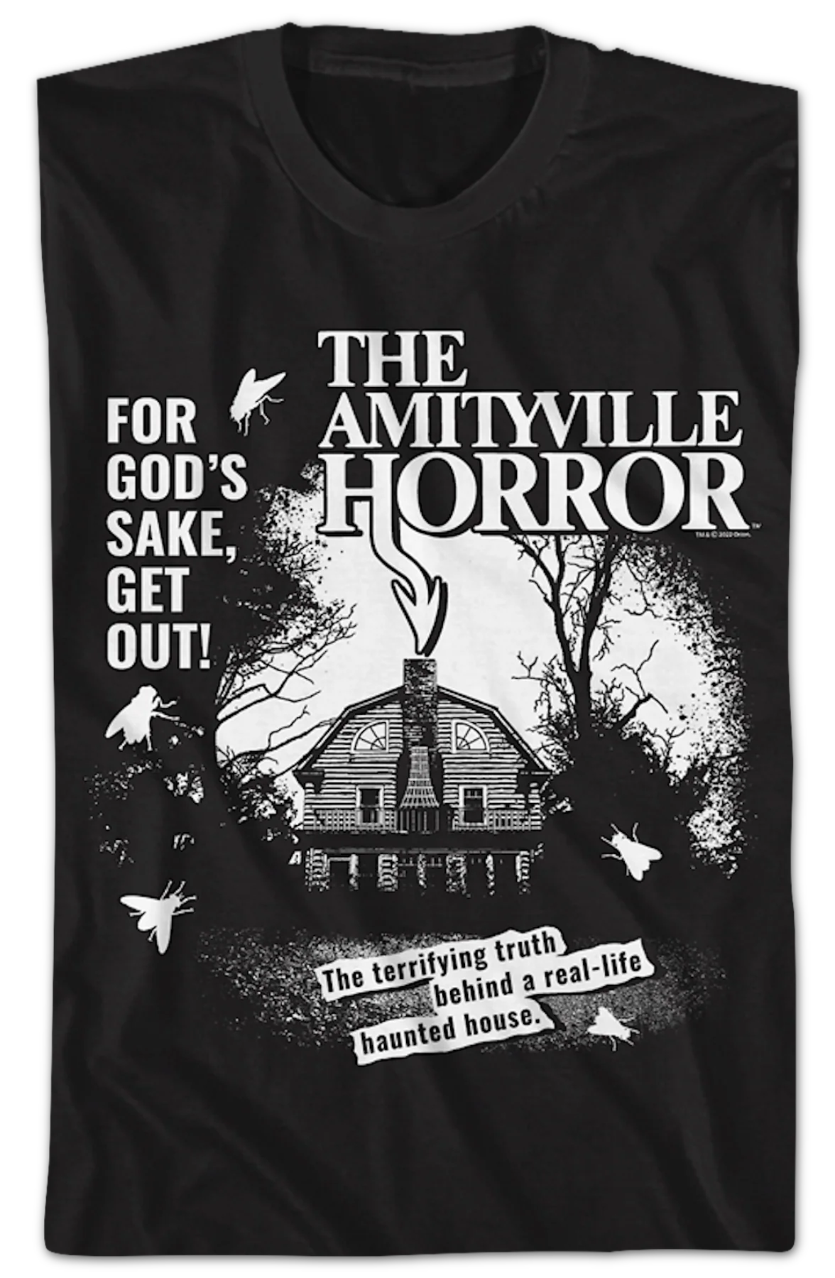 Black And White Haunted House Amityville Horror T-Shirt - Image 2