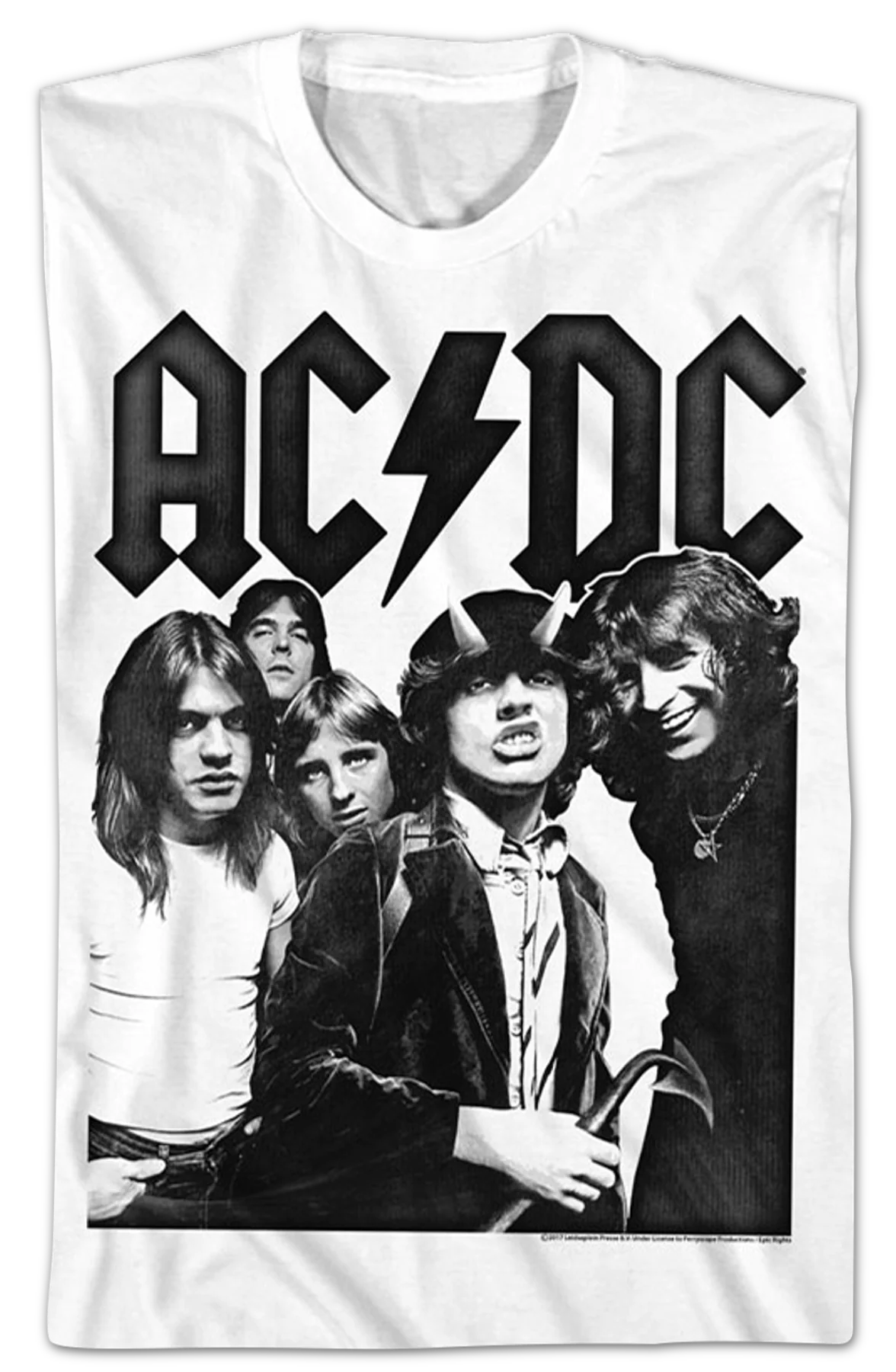 Black and White Highway To Hell ACDC T-Shirt - Image 2