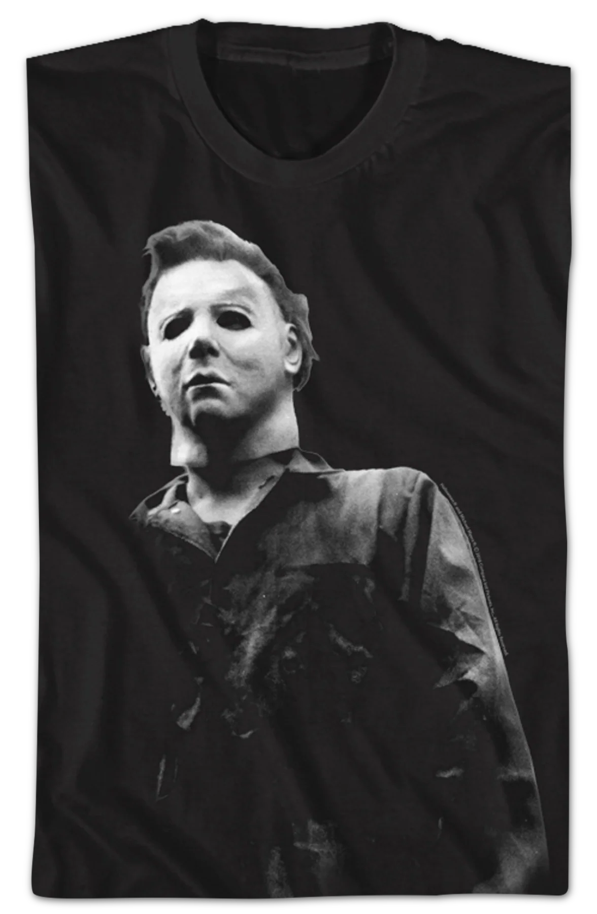 Black and White Michael Myers Halloween T-Shirt - Image 2