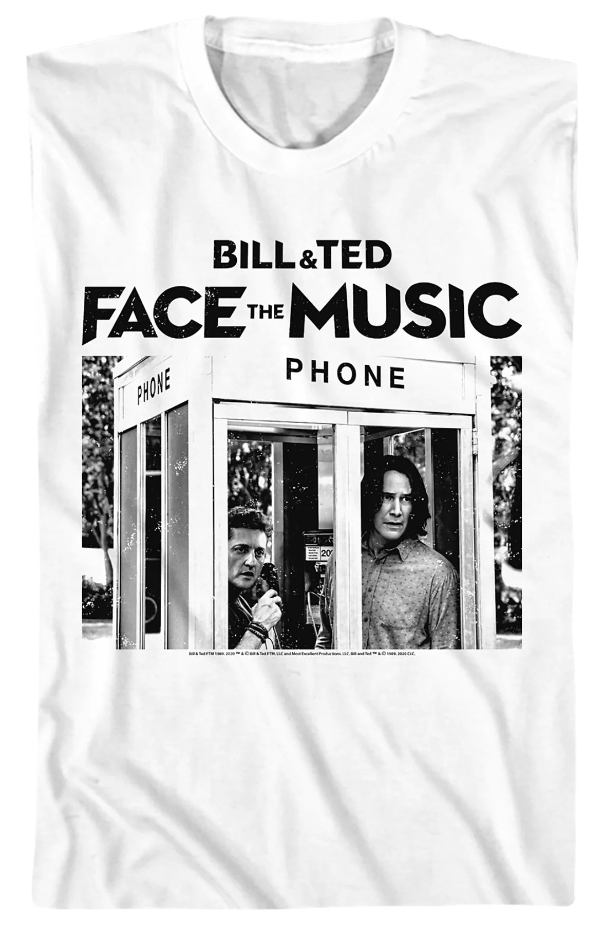 Black and White Phone Booth Bill and Ted Face the Music T-Shirt - Image 2