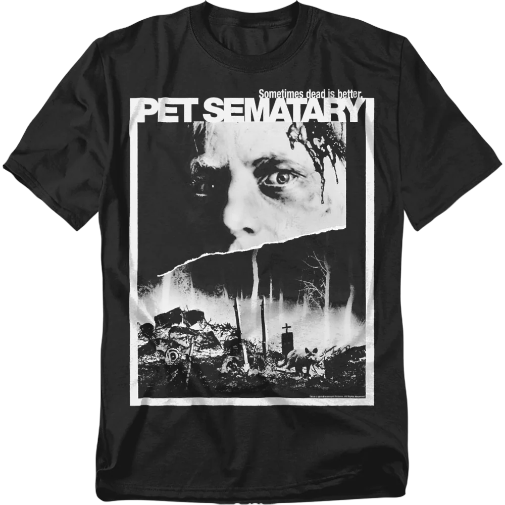 Black and White Poster Pet Sematary T-Shirt - Image 2