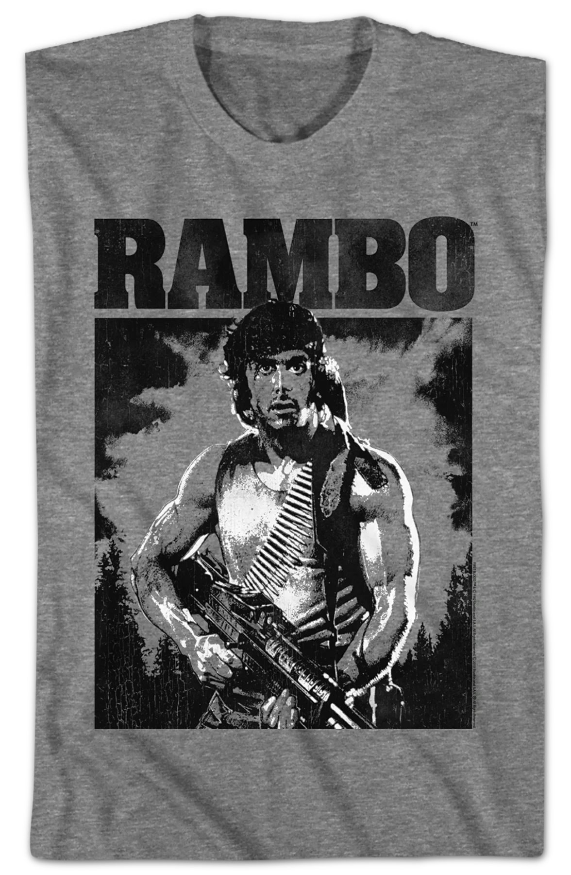 Black and White Rambo T-Shirt - Image 2