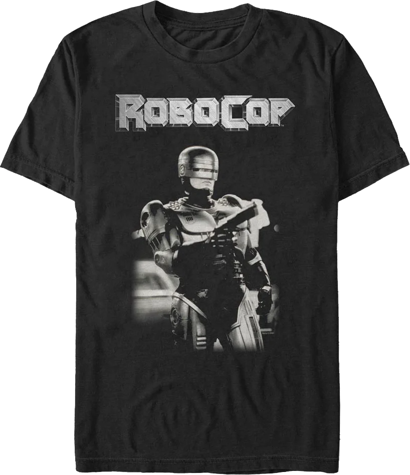 Black And White Robocop T-Shirt