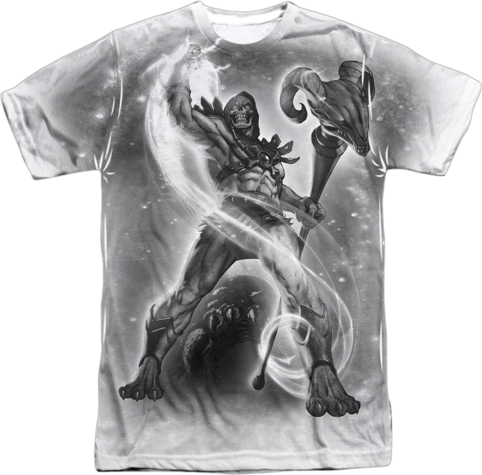 Black and White Skeletor Masters of the Universe T-Shirt
