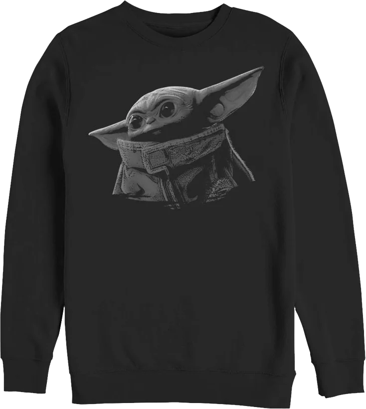 Black And White The Child Star Wars The Mandalorian Sweatshirt