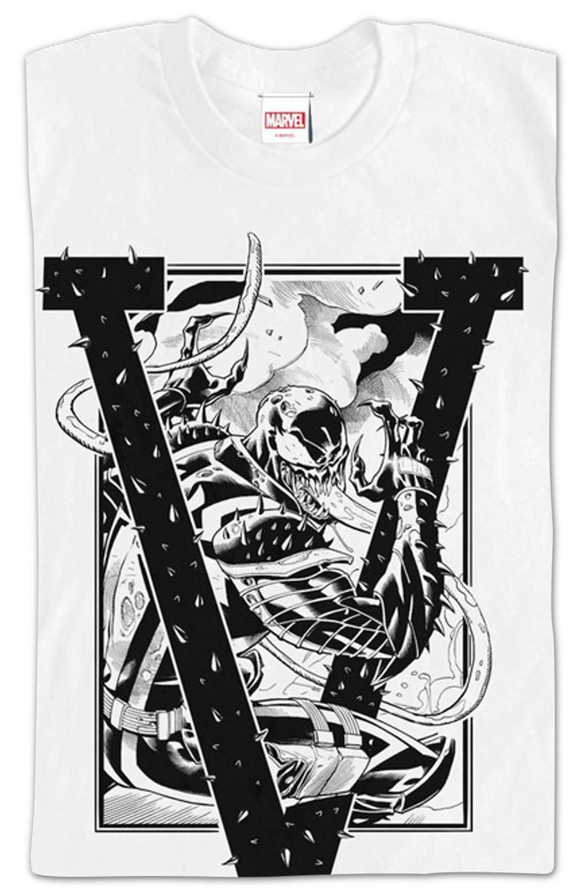 Black and White Venom T-Shirt - Image 2