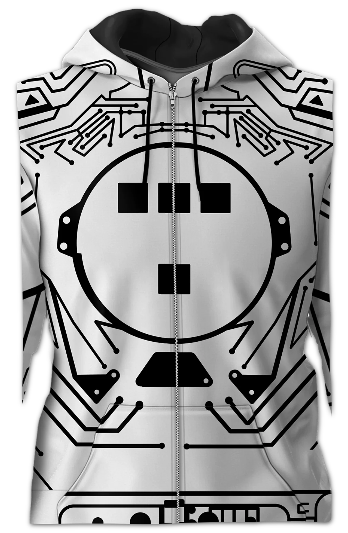 Black Circuit Tron Costume Hoodie - Image 2
