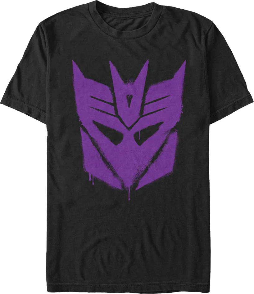 Black Decepticon Graffiti Logo Transformers T-Shirt