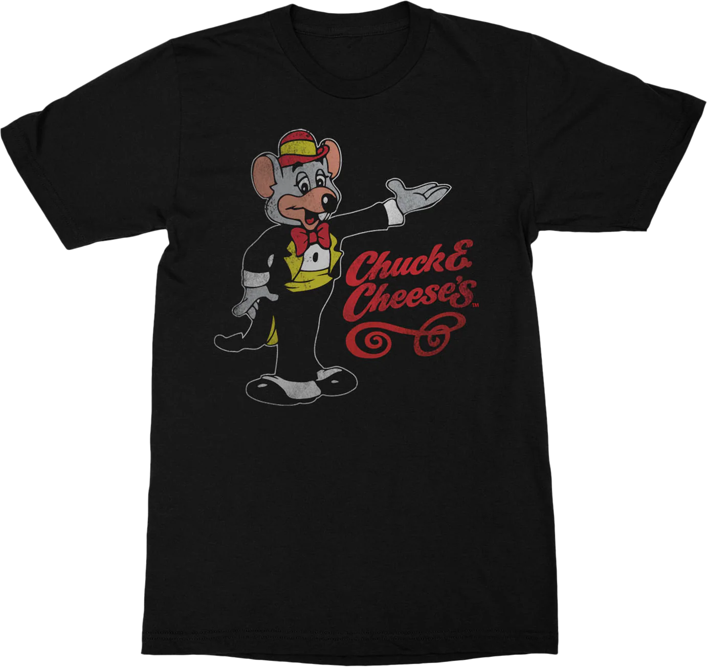 Black Distressed Chuck E. Cheese's T-Shirt