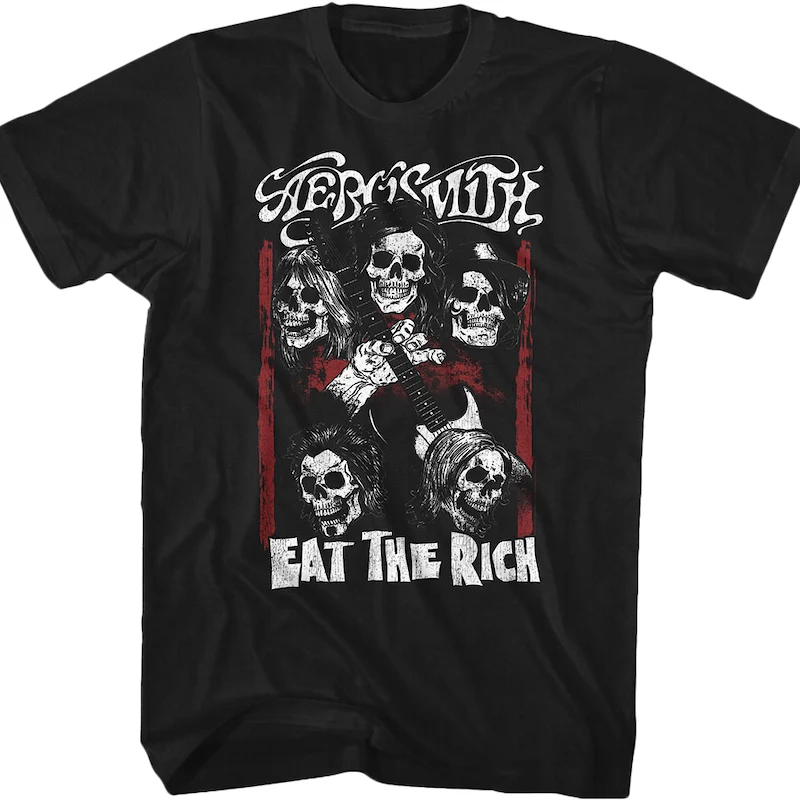 Black Eat The Rich Aerosmith Black T-Shirt