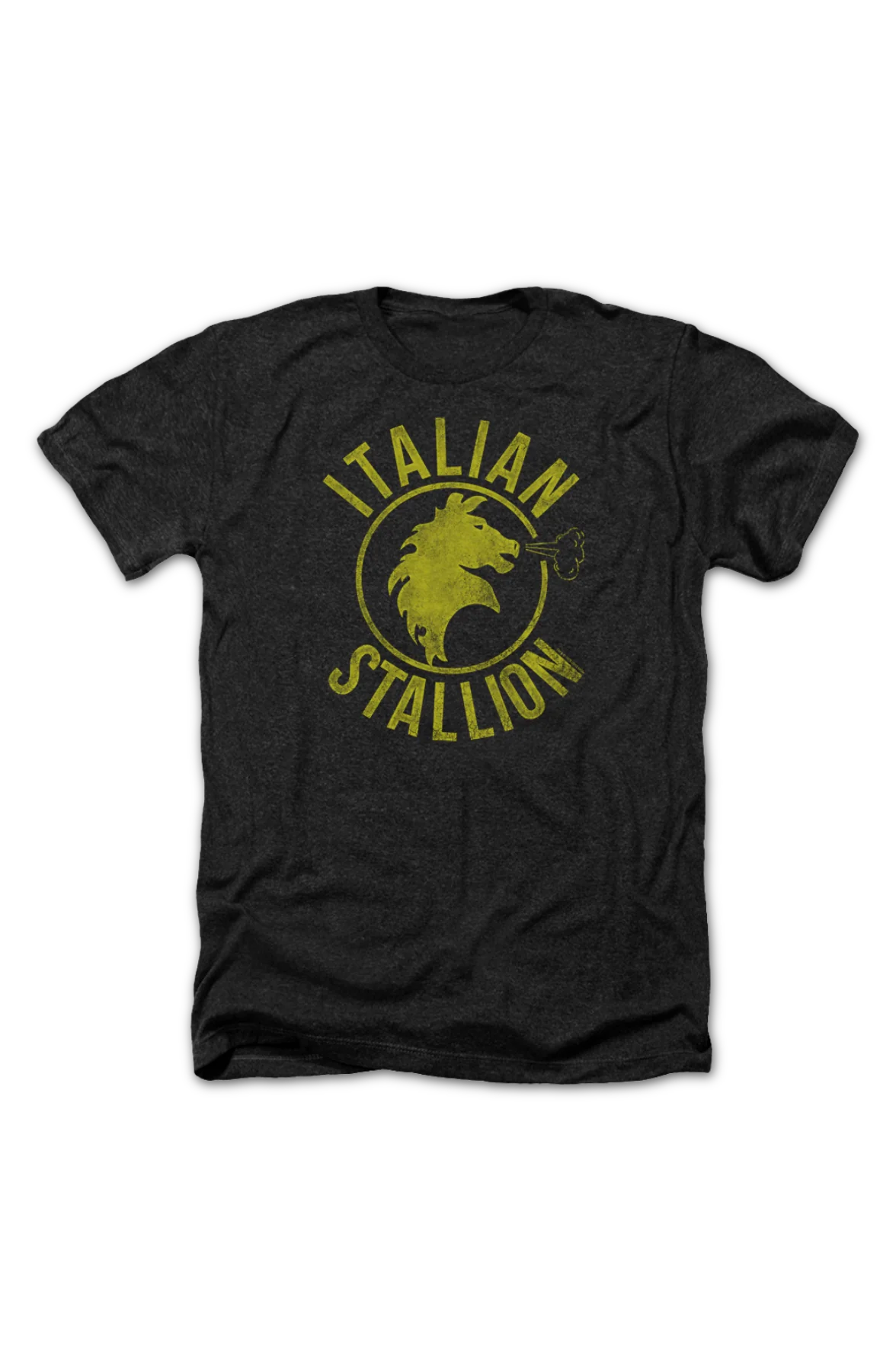 Black Heather Italian Stallion Logo Rocky T-Shirt - Image 2