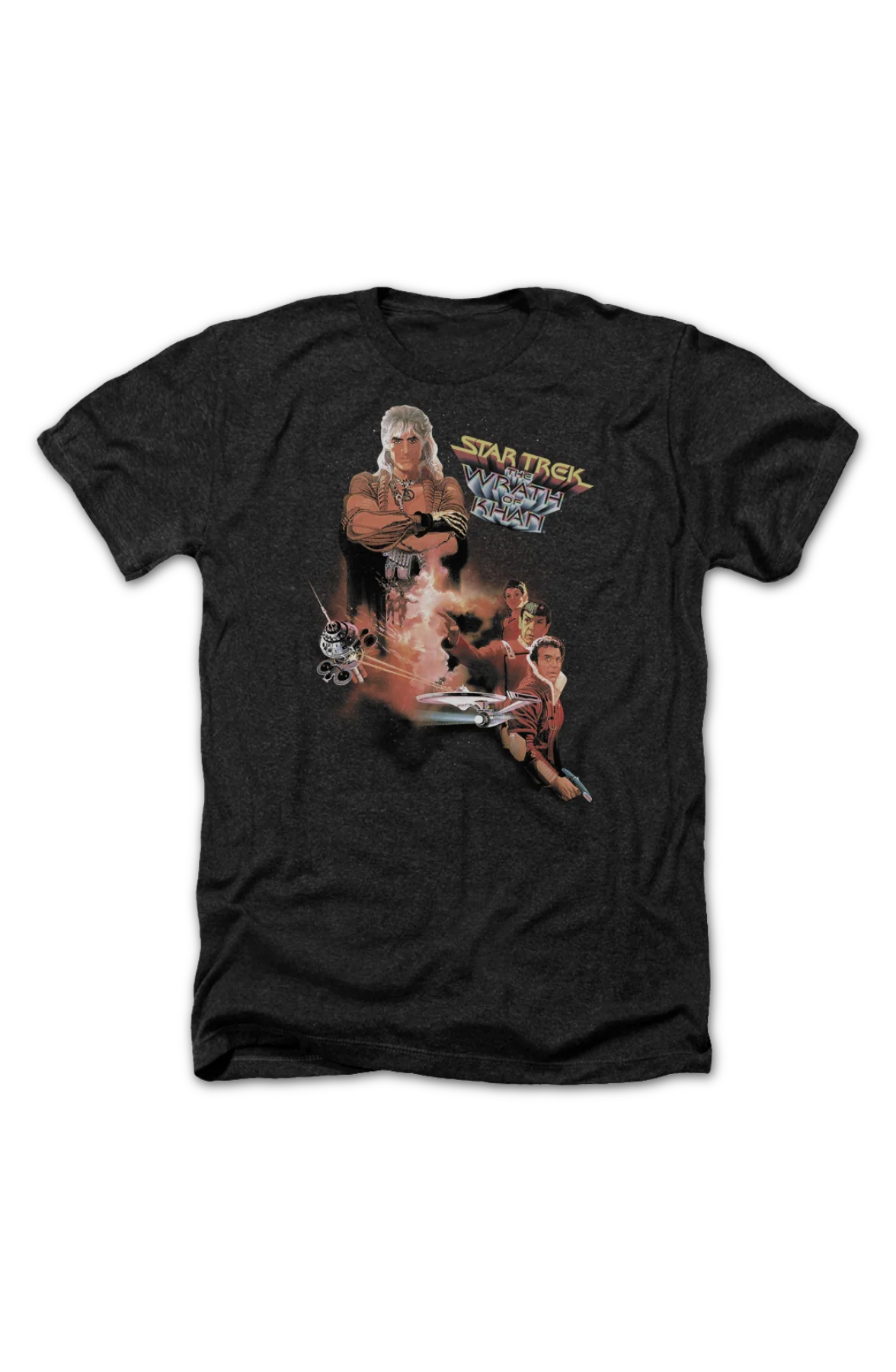Black Heather Star Trek II The Wrath Of Khan T-Shirt - Image 2