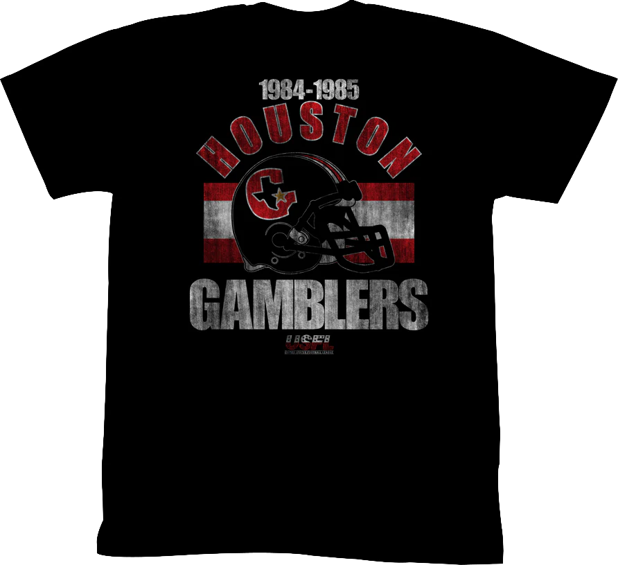 Black Houston Gamblers USFL T-Shirt