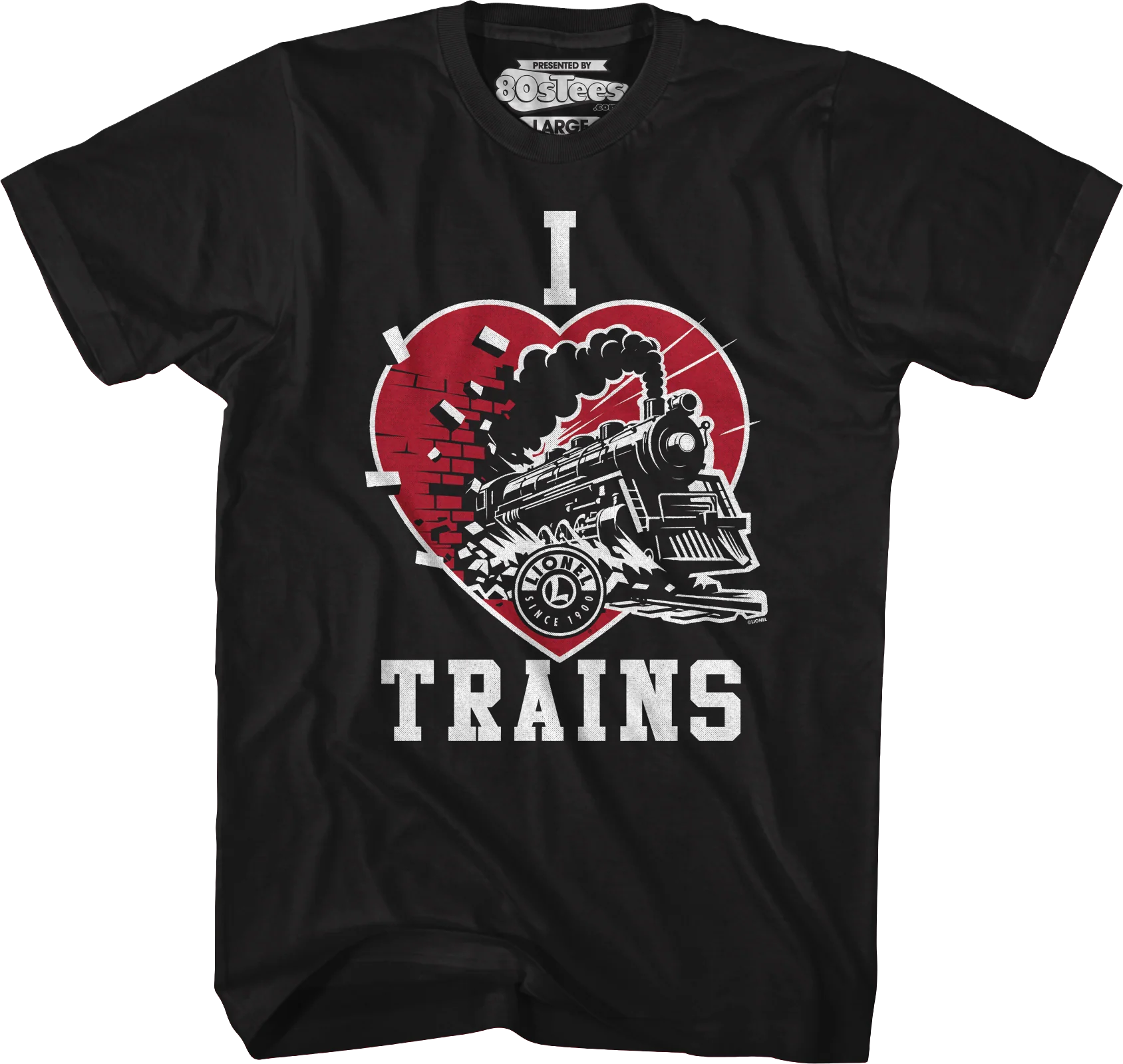 Black I Love Trains Lionel Trains T-Shirt