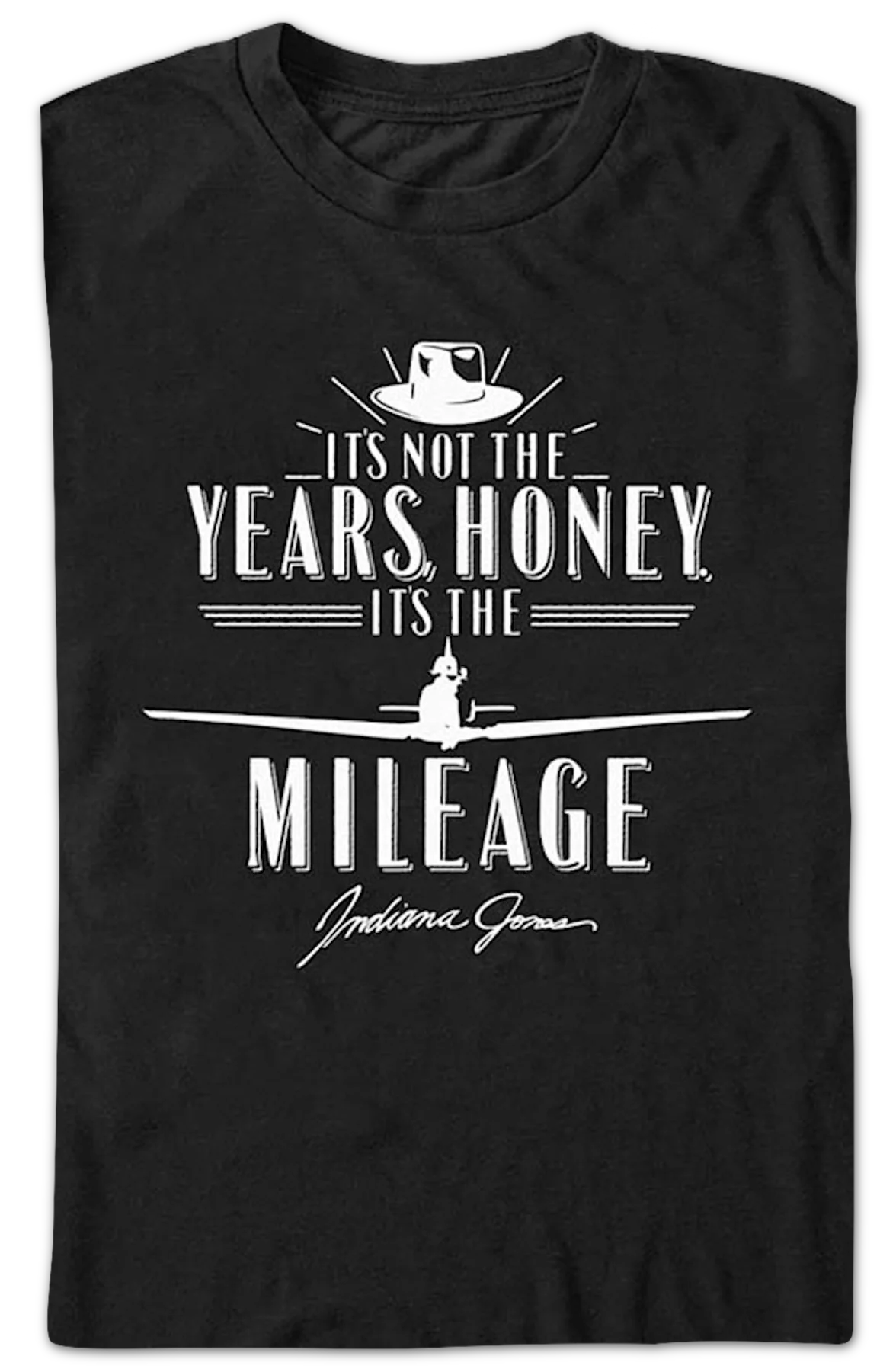 Black It's Not The Years It's The Mileage Indiana Jones T-Shirt - Image 2