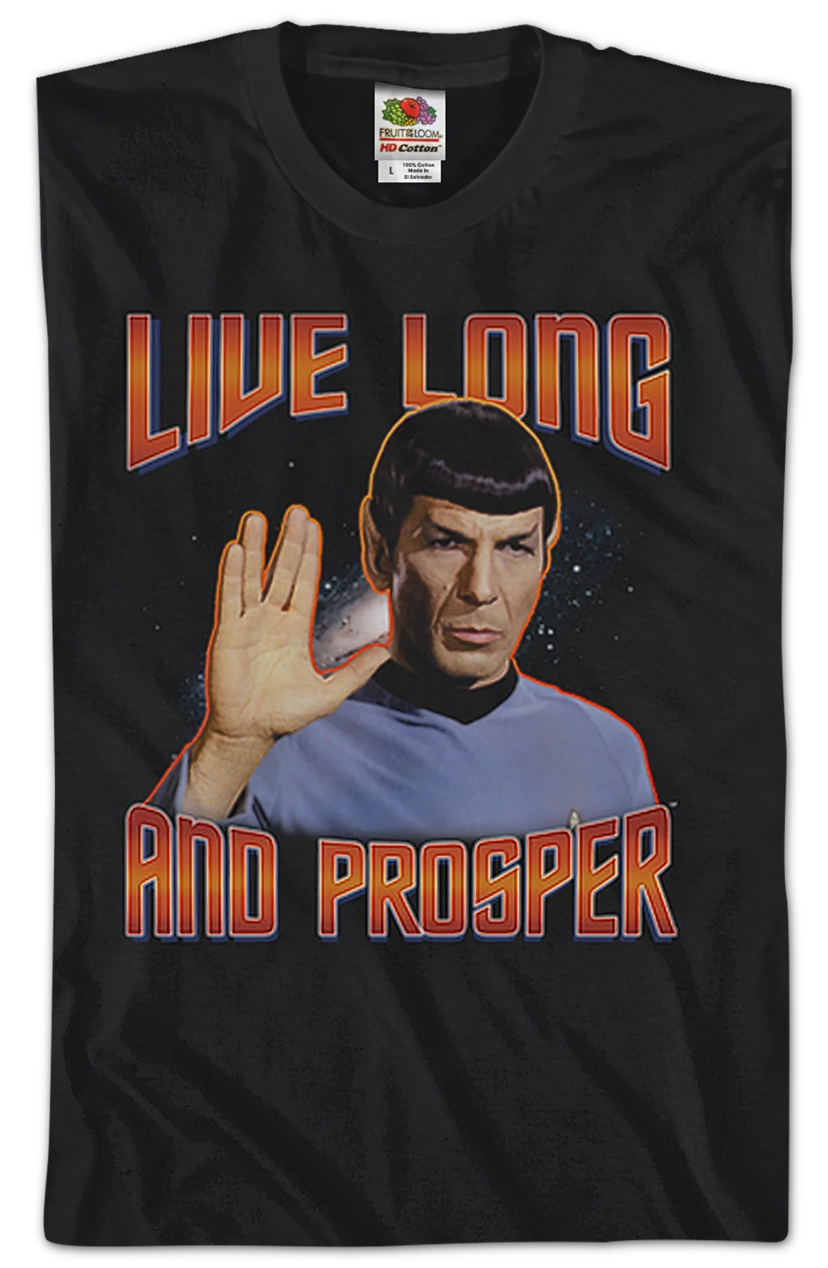 Black Live Long and Prosper Star Trek T-Shirt - Image 2