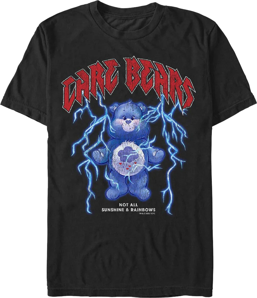 Black Not All Sunshine & Rainbows Care Bears T-Shirt
