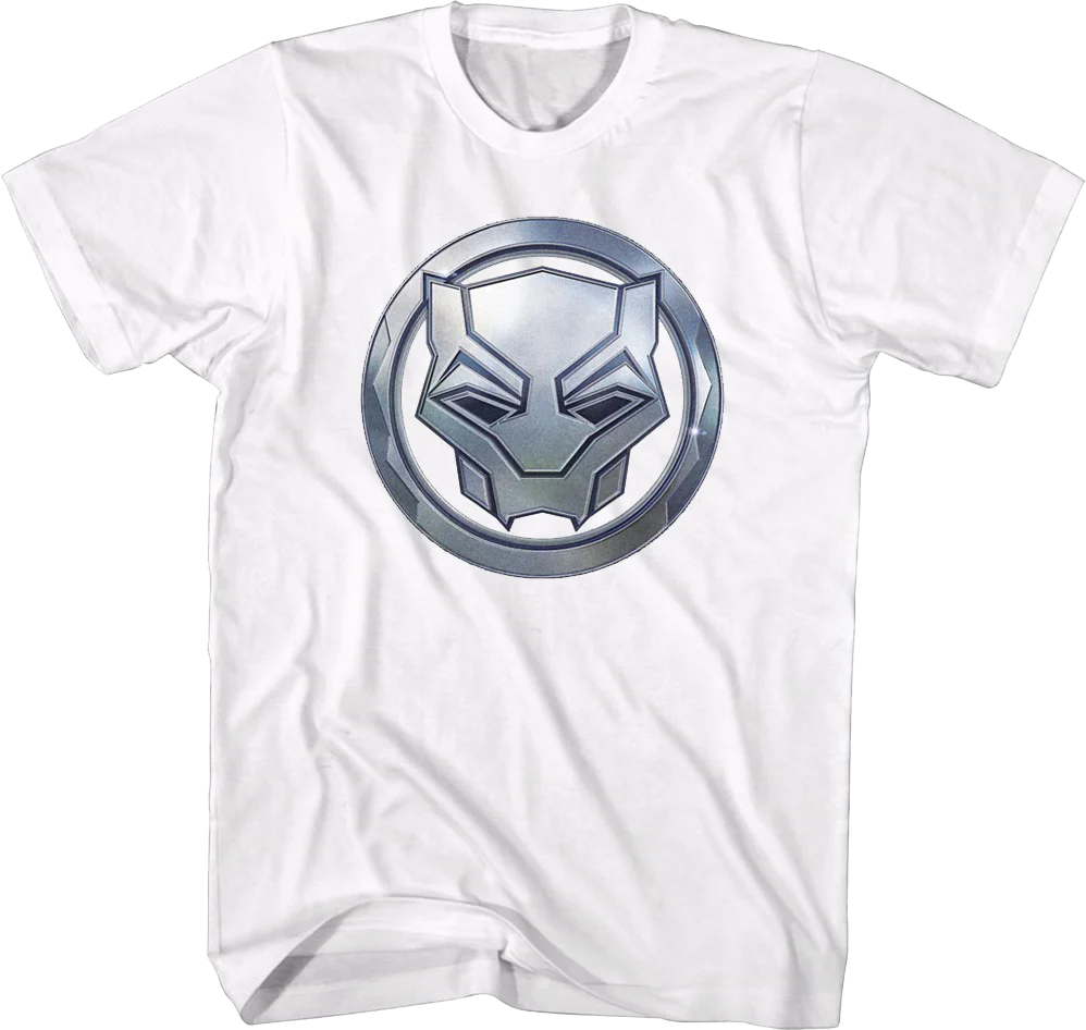 Black Panther Faux Chrome Logo Marvel Comics T-Shirt