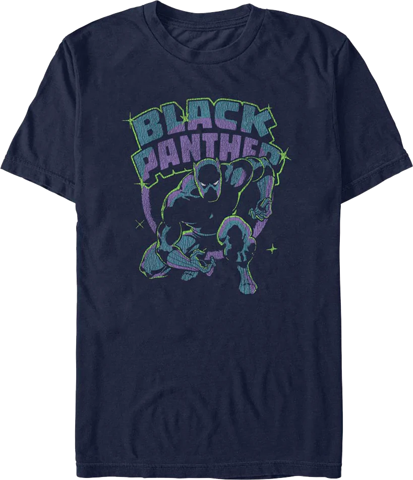 Black Panther Retro Action Pose Marvel Comics T-Shirt