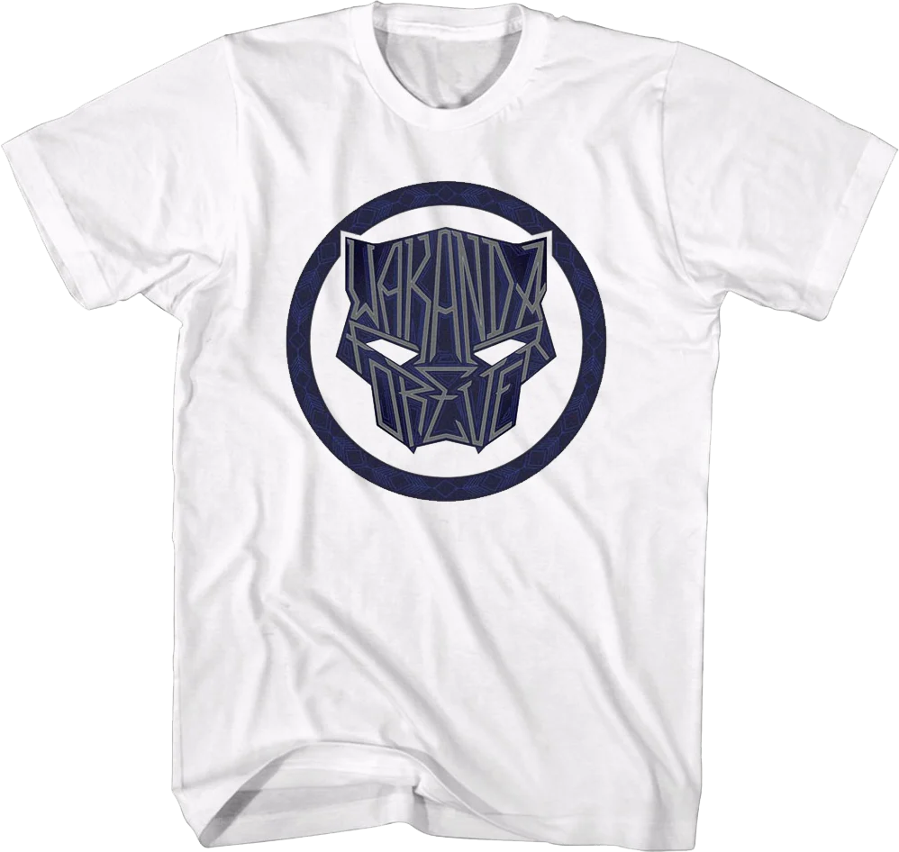 Black Panther Wakanda Forever Text Marvel Comics T-Shirt
