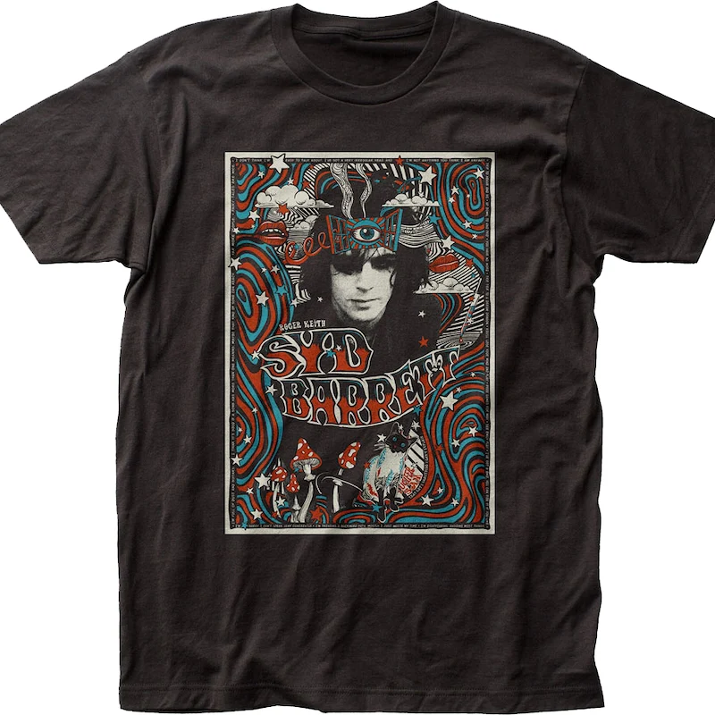 Black Psychedelic Poster Syd Barrett T-Shirt