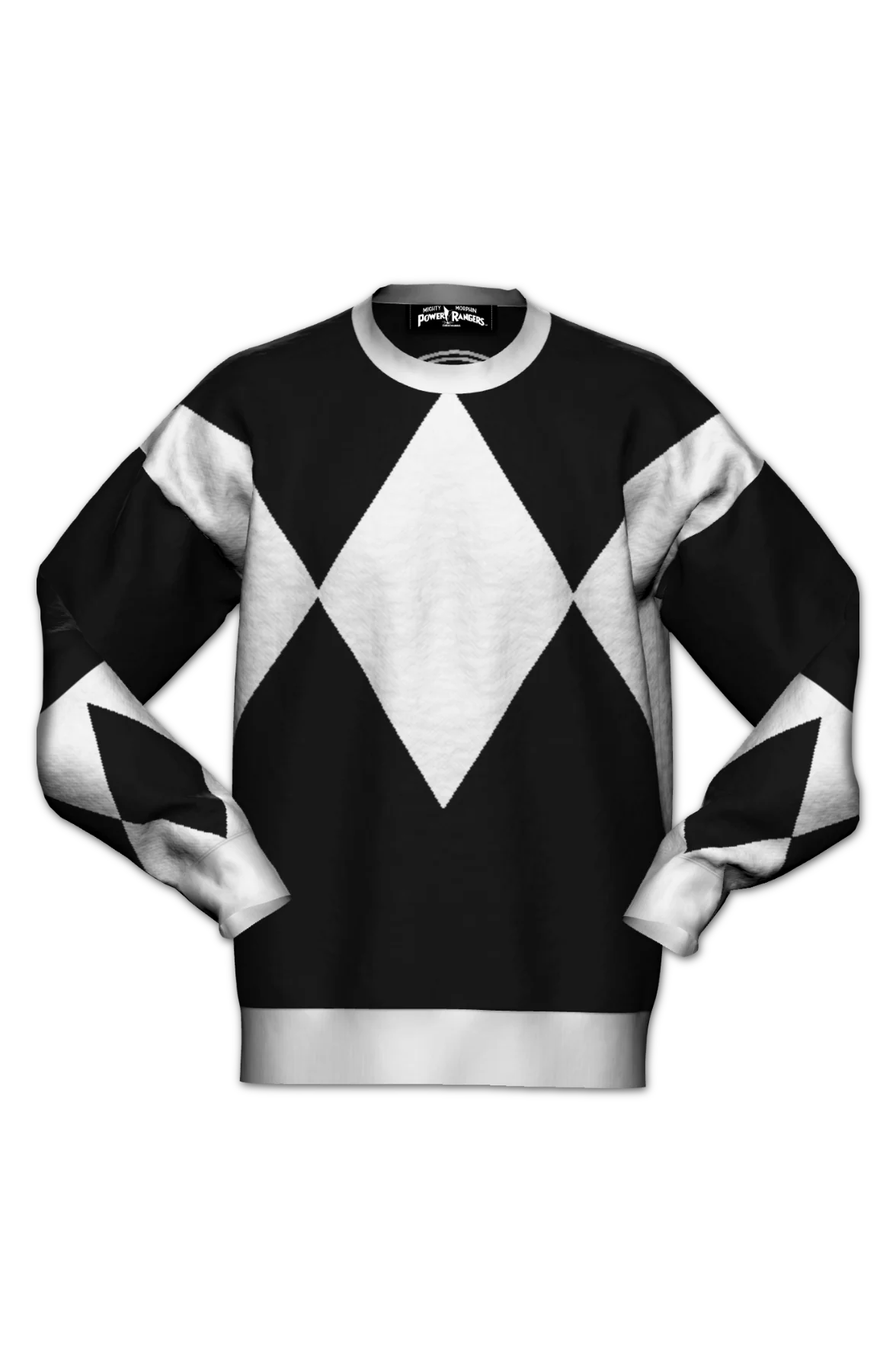 Black Ranger Mighty Morphin Power Rangers Knitted Sweater - Image 2