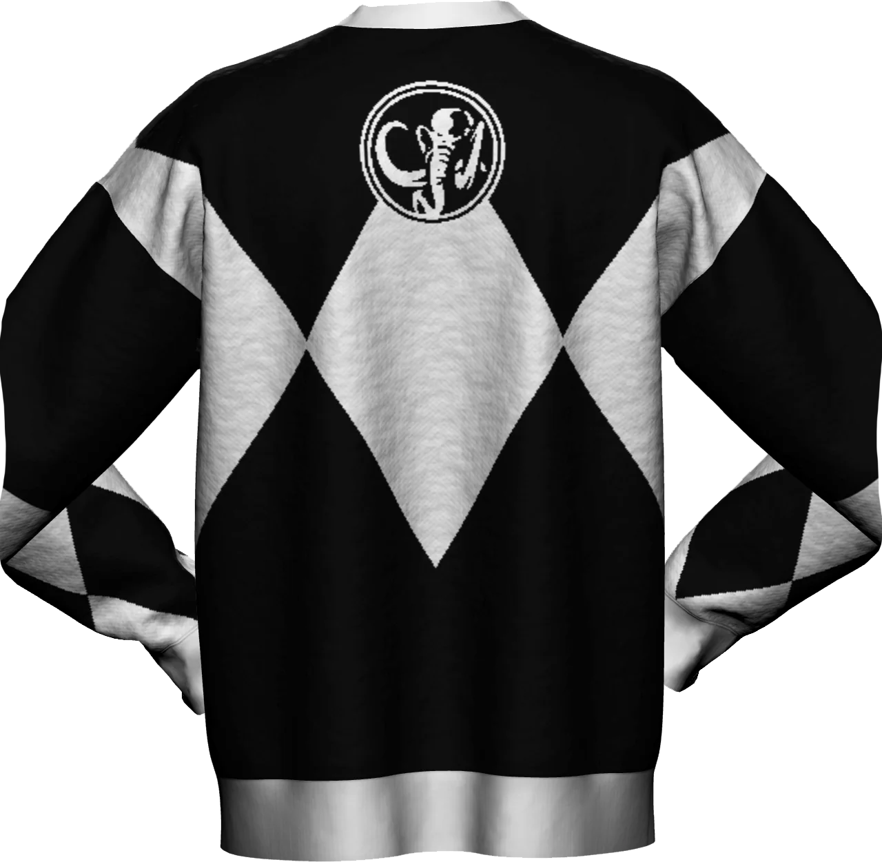 Black Ranger Mighty Morphin Power Rangers Knitted Sweater - Image 3