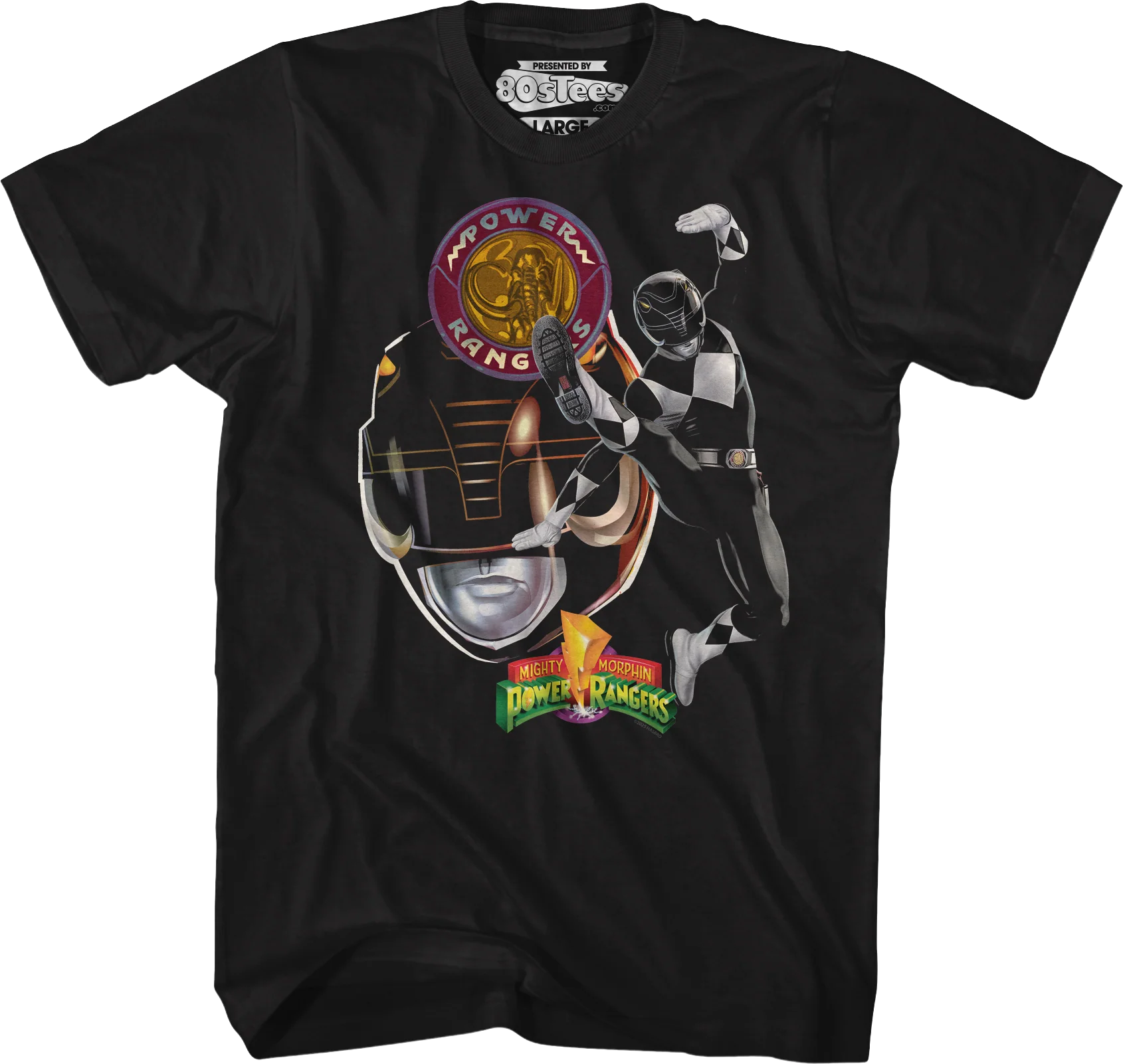 Black Ranger Profile Mighty Morphin Power Rangers T-Shirt