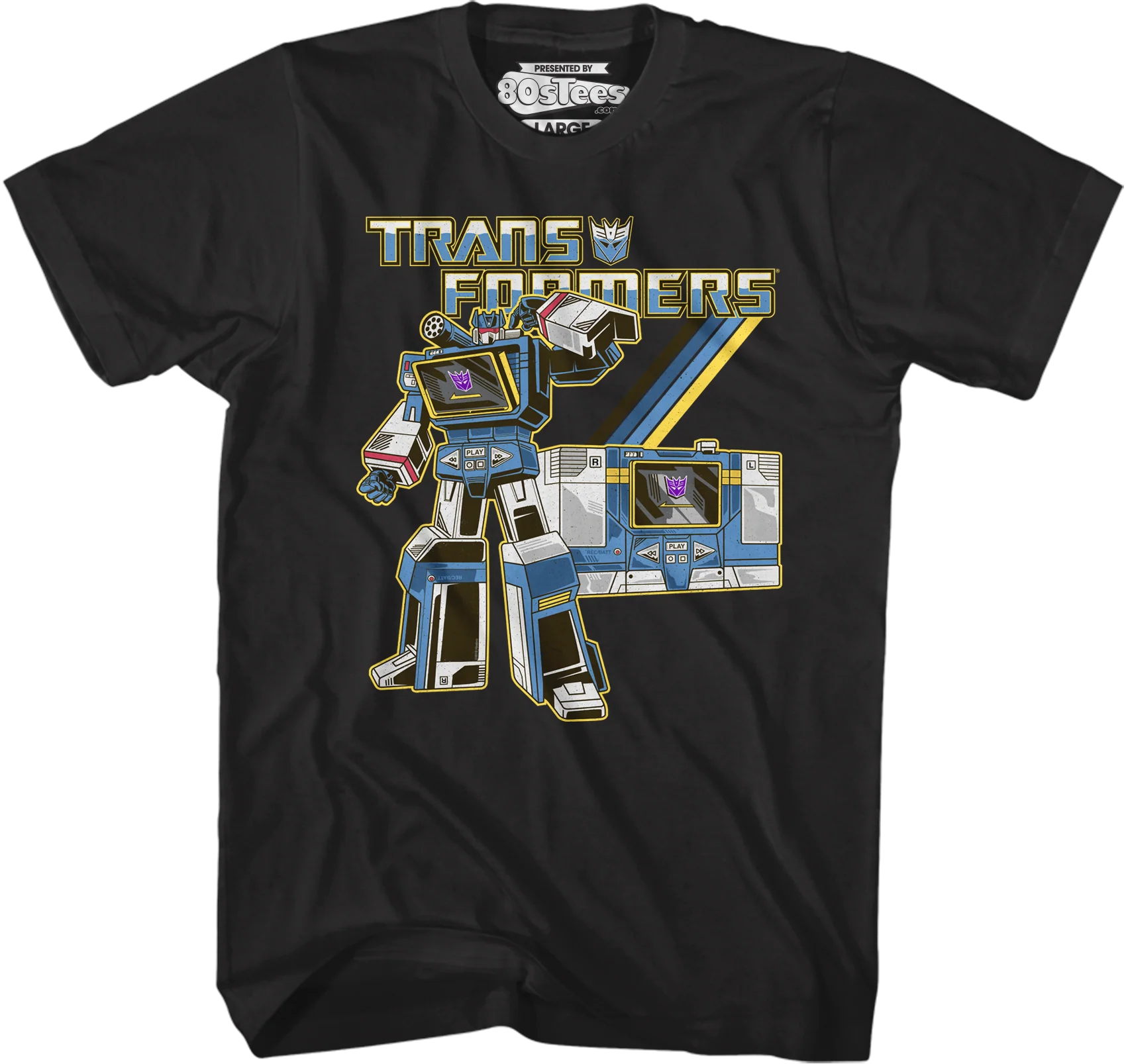 Black Retro Soundwave Transformers T-Shirt
