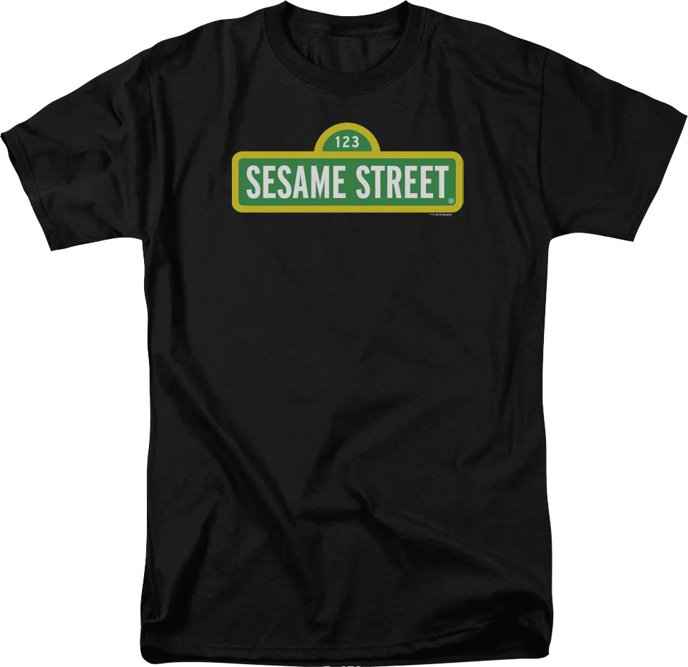 Black Sign Sesame Street T-Shirt