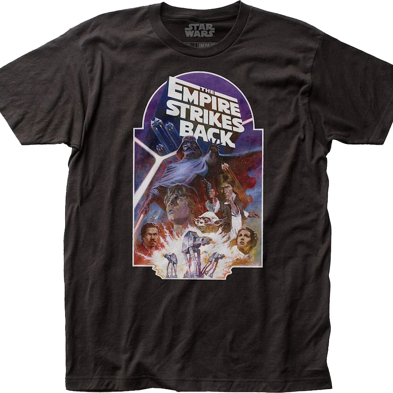 Black The Empire Strikes Back Vintage Poster Star Wars T-Shirt