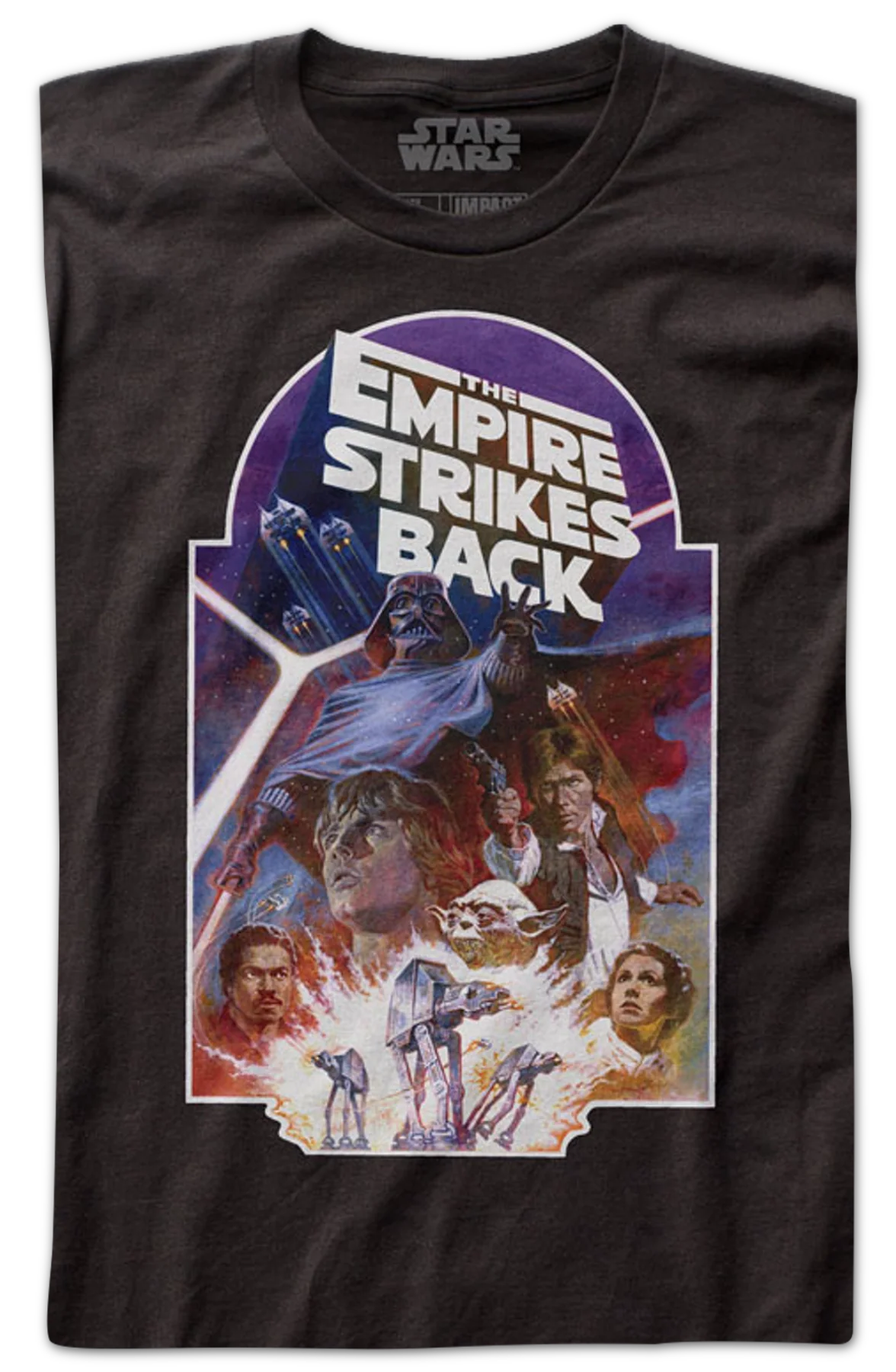 Black The Empire Strikes Back Vintage Poster Star Wars T-Shirt - Image 3