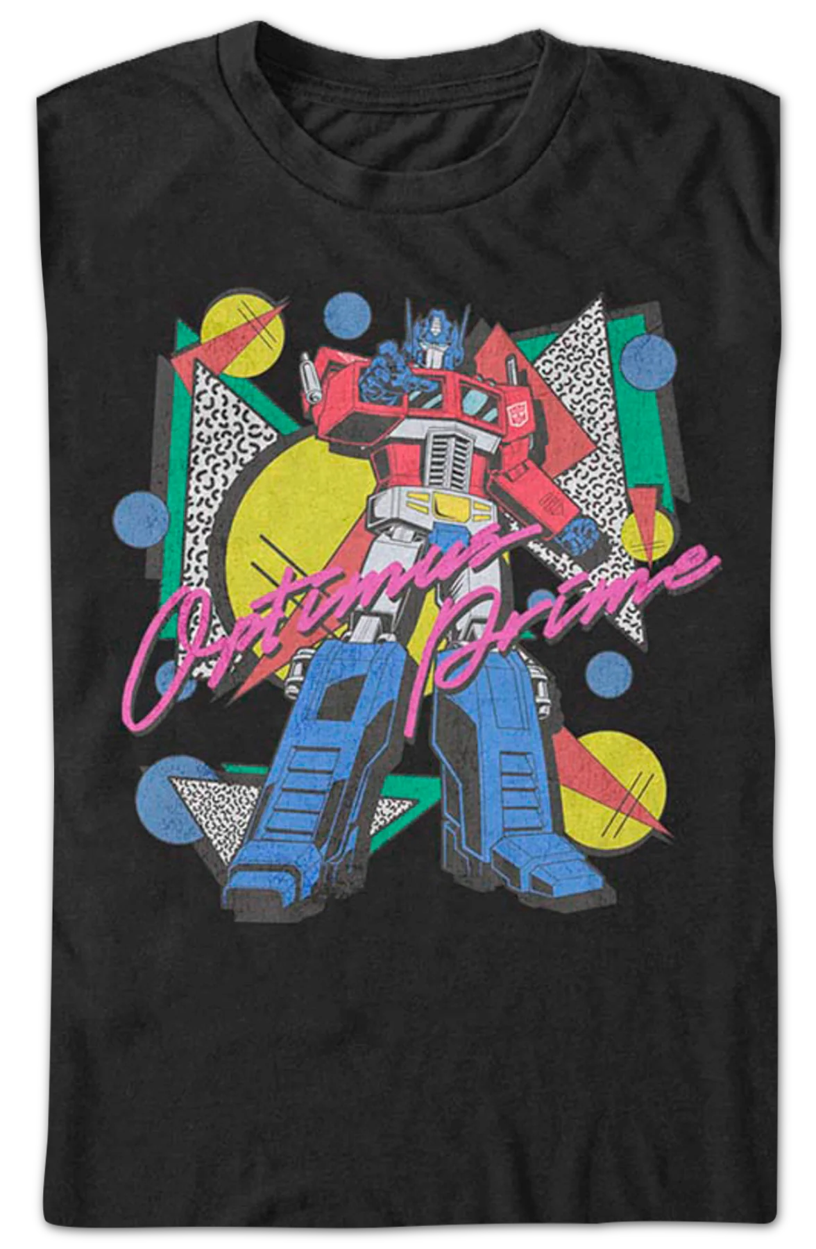 Black Totally Rad Optimus Prime Transformers T-Shirt - Image 2