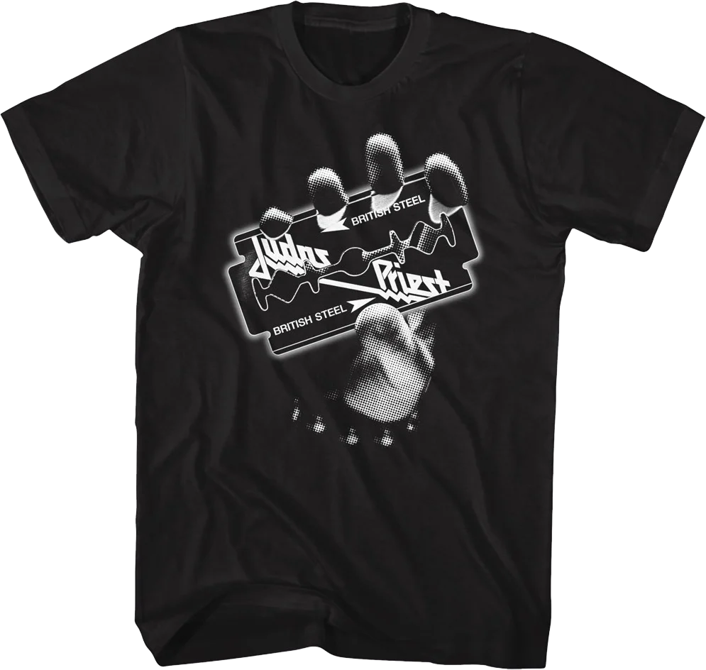 Black & White British Steel Judas Priest T-Shirt