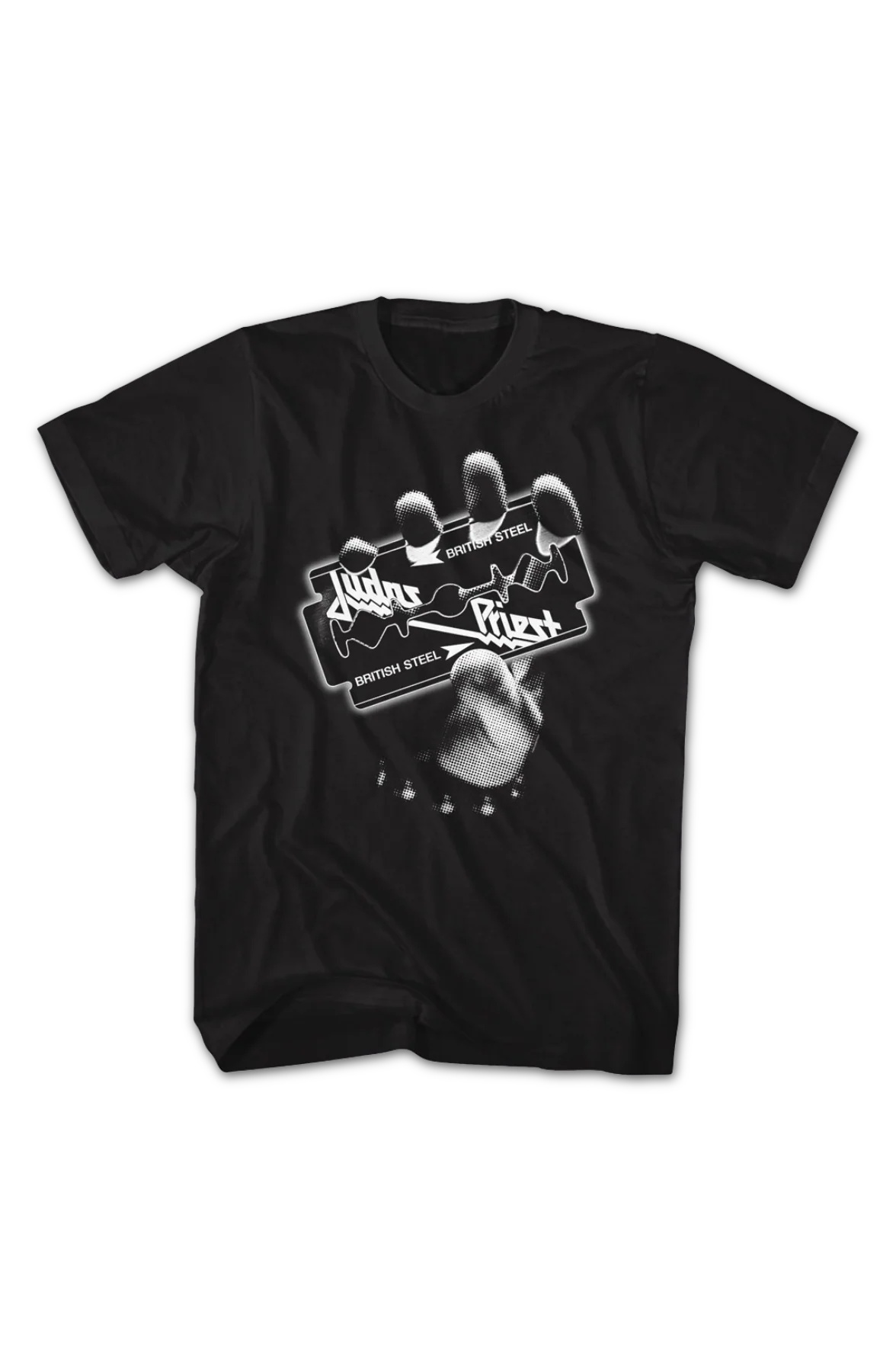 Black & White British Steel Judas Priest T-Shirt - Image 2
