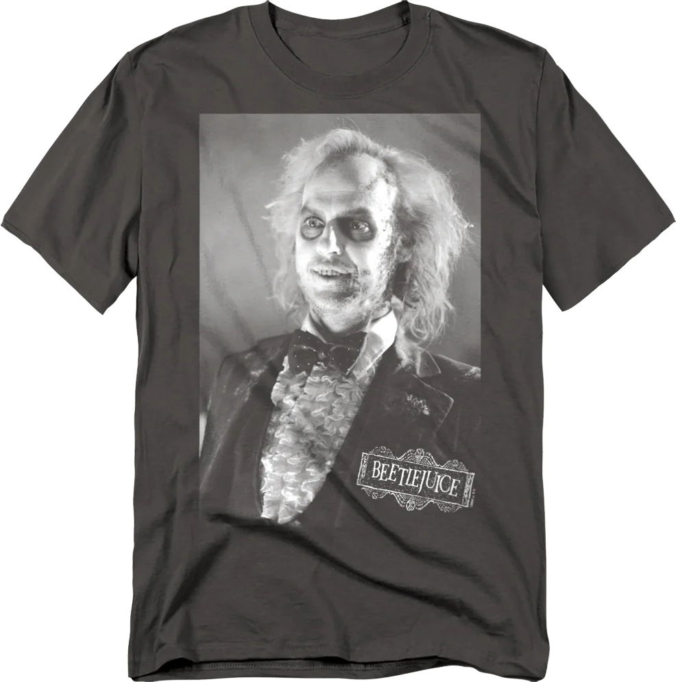 Black & White Groom Photo Beetlejuice T-Shirt
