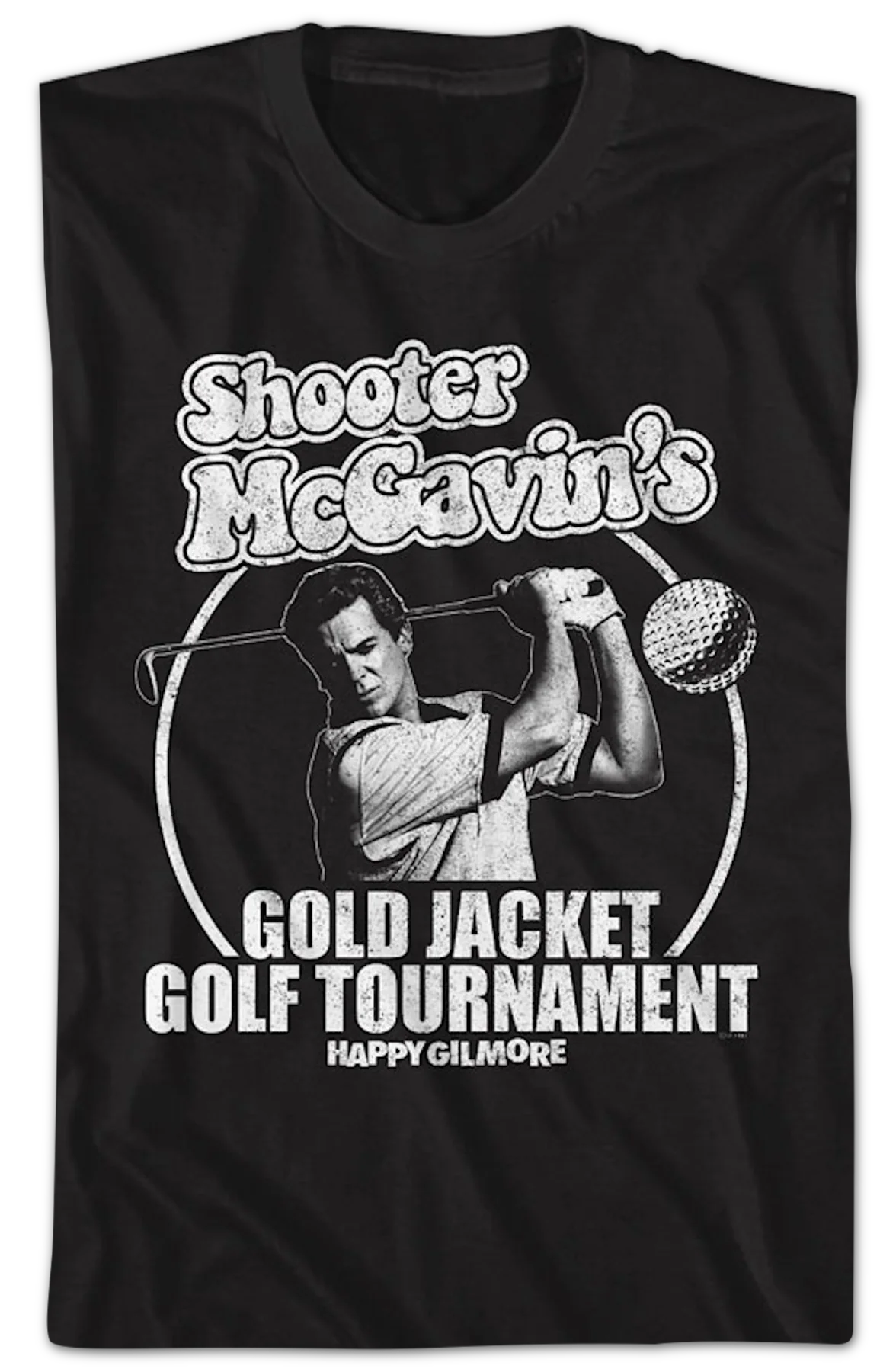 Black & White Shooter McGavin Golf Tournament Happy Gilmore T-Shirt - Image 2