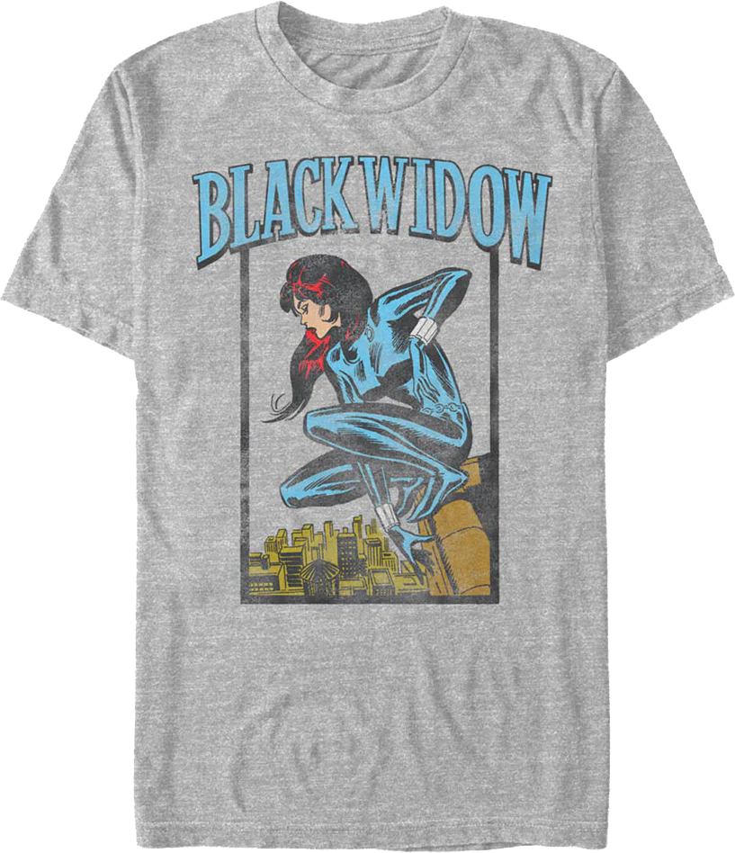 Black Widow Crouching Pose Marvel Comics T-Shirt