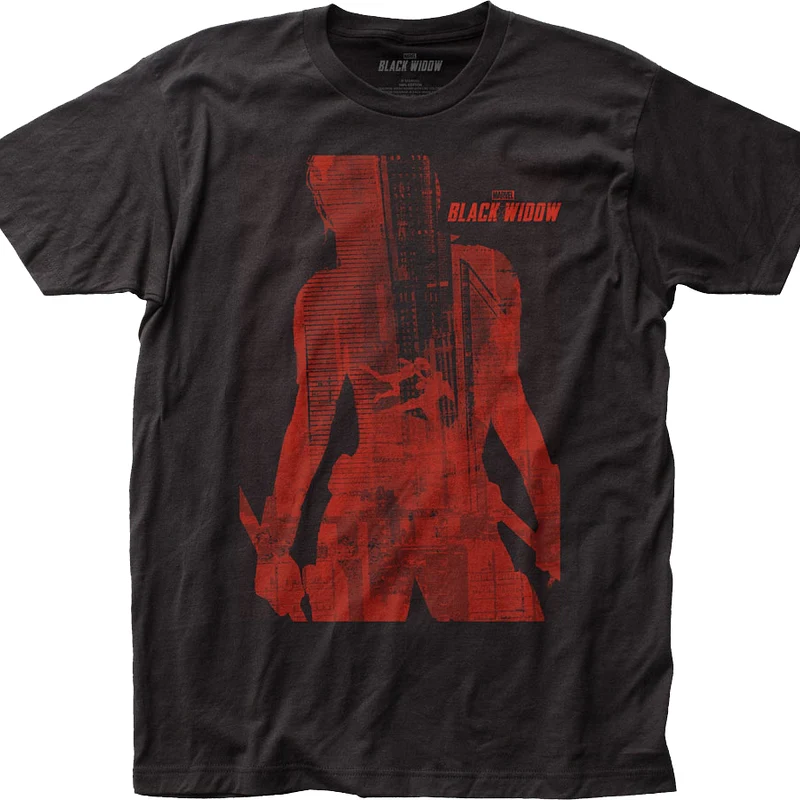 Black Widow Silhouette Marvel Comics T-Shirt