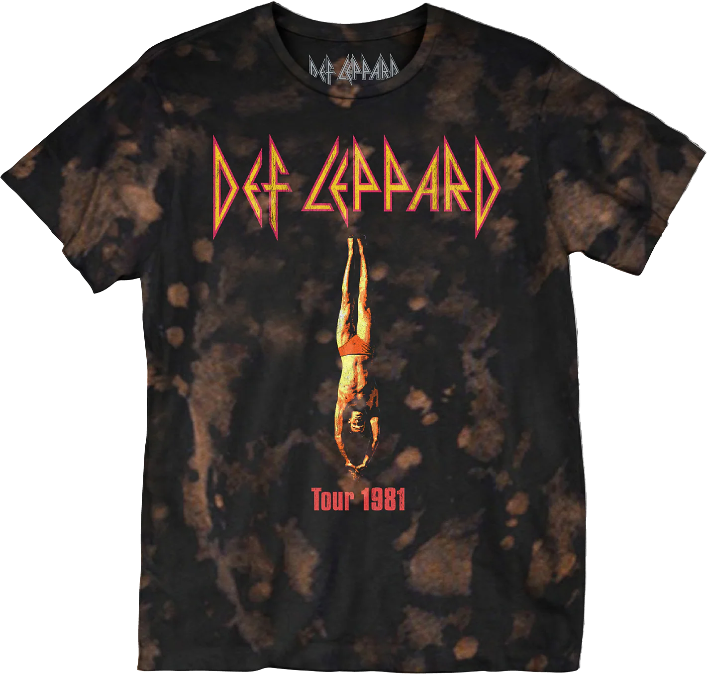 Bleached Tie Dye Tour 1981 Def Leppard T-Shirt