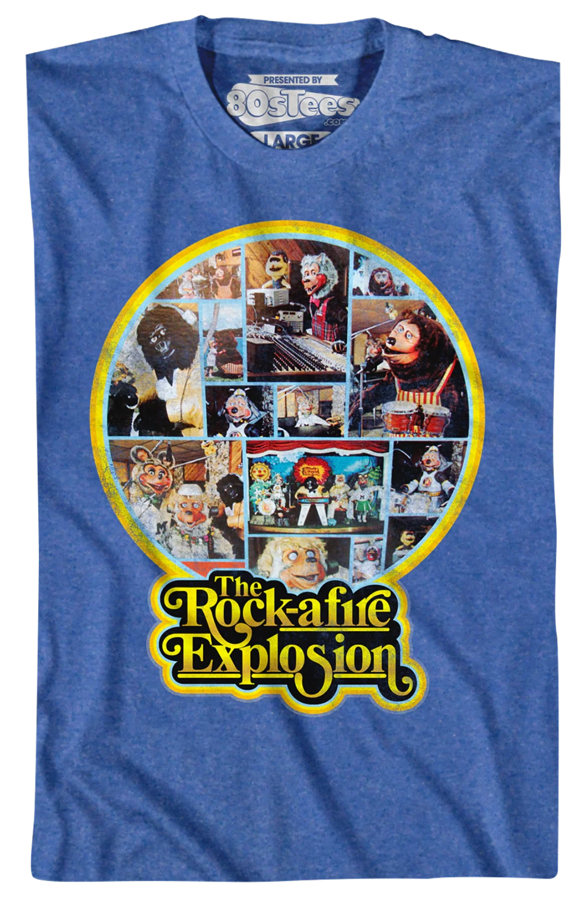 Blue 1st Album Back Cover Rock-afire Explosion T-Shirt - Image 2