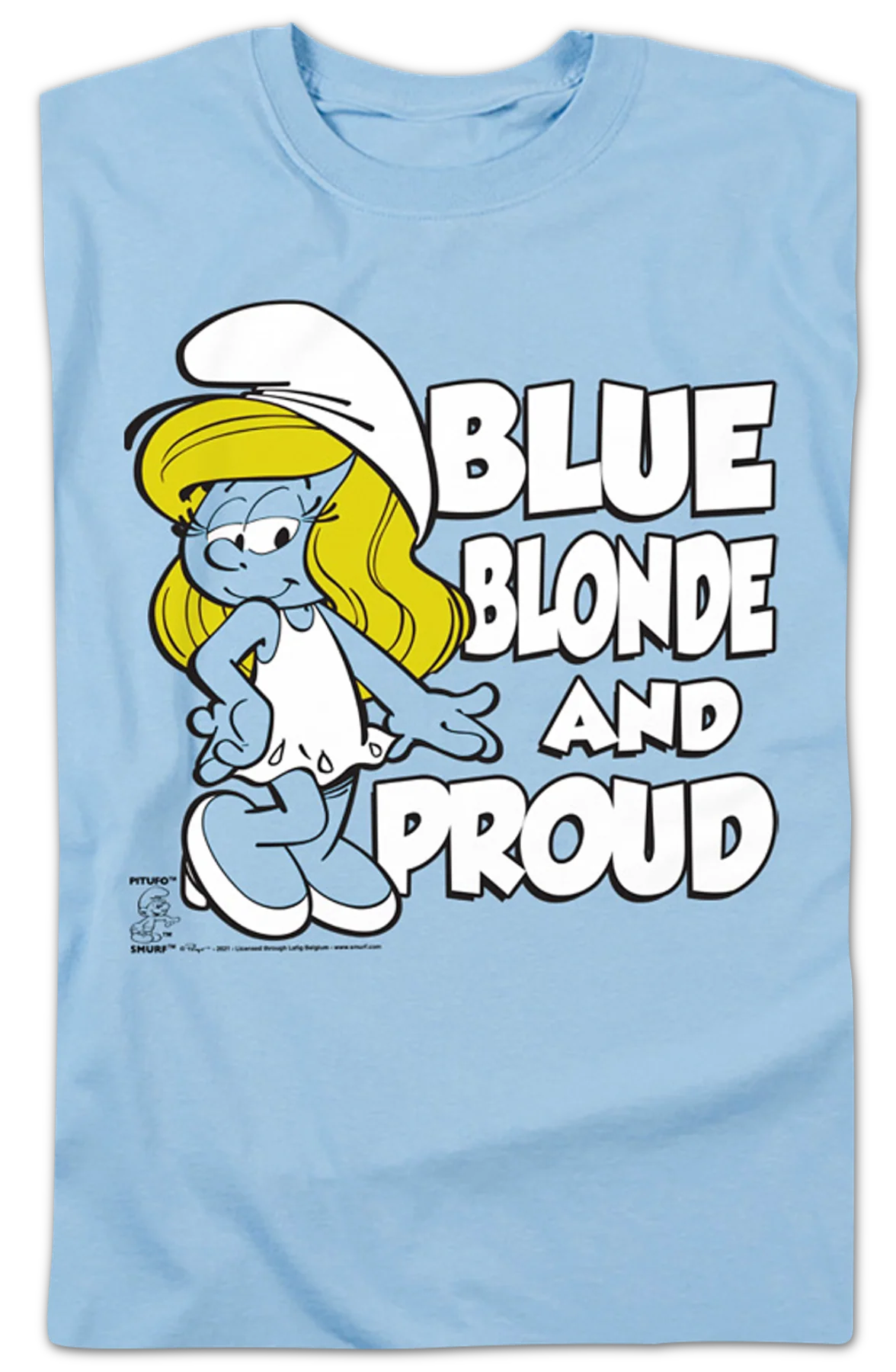 Blue Blonde And Proud Smurfs T-Shirt - Image 2
