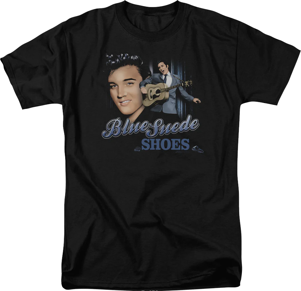 Blue Suede Shoes Collage Elvis Presley T-Shirt