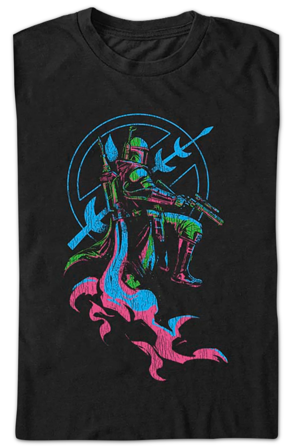 Boba Fett Flames Star Wars T-Shirt - Image 2