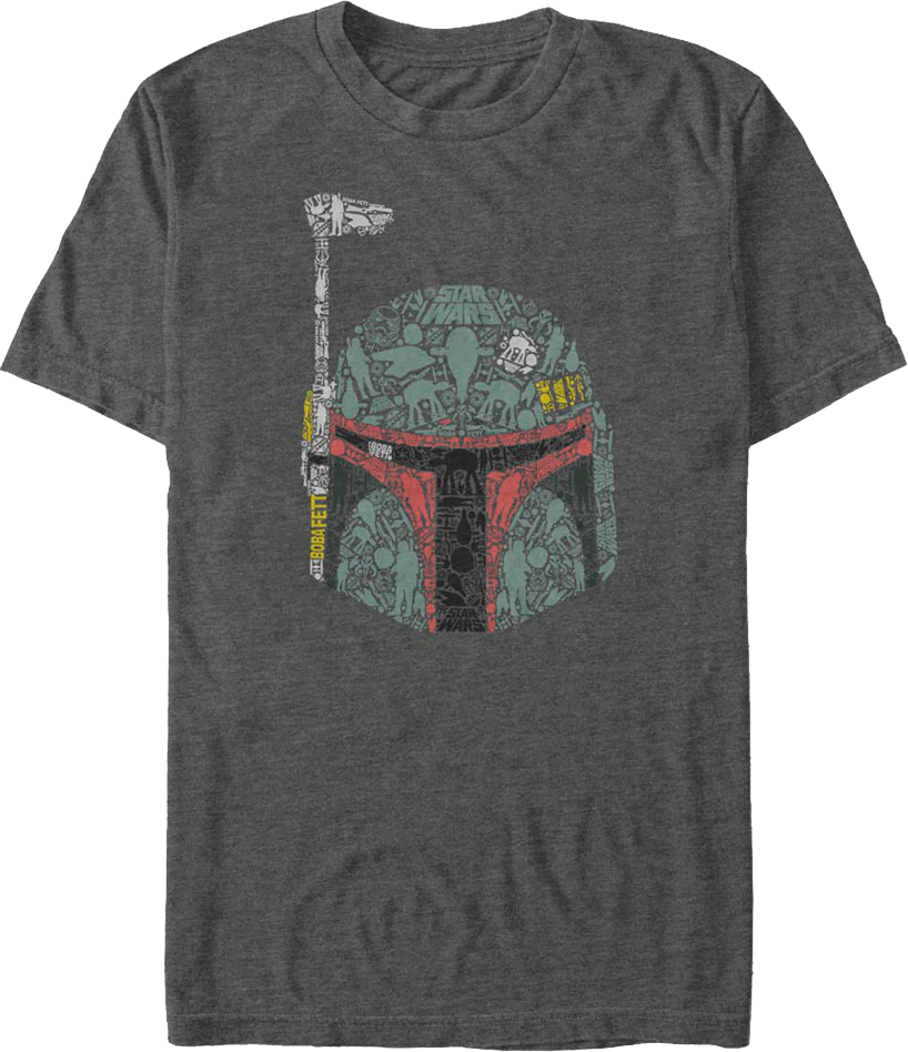 Boba Fett Helmet Collage Star Wars T-Shirt