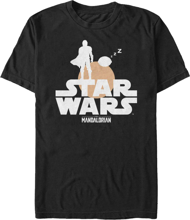 Bounty Hunter And Child Silhouettes Star Wars The Mandalorian T-Shirt
