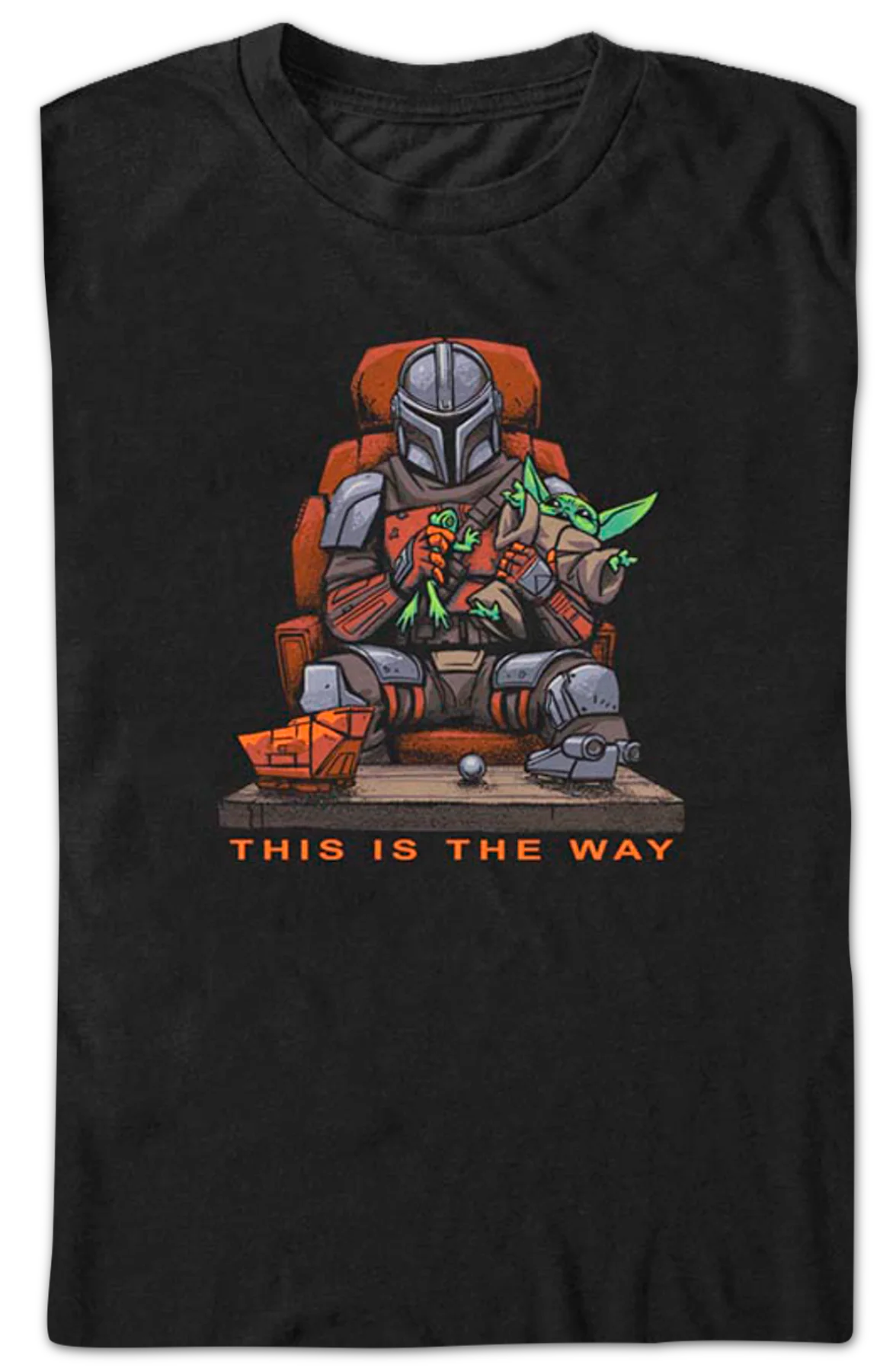Bounty Hunter and Child The Way The Mandalorian Star Wars T-Shirt - Image 2